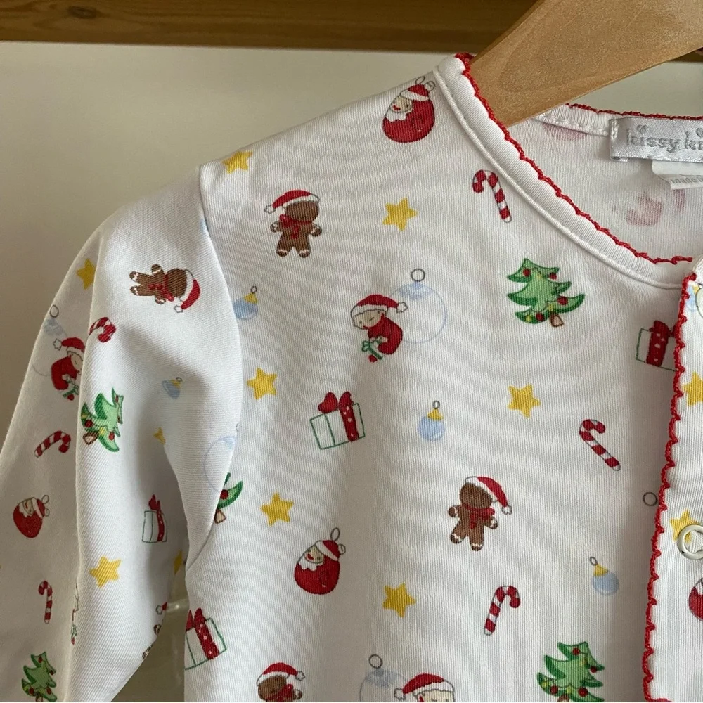 Kissy Kissy Christmas Print Pima Cotton Footie Romper 6-9 months